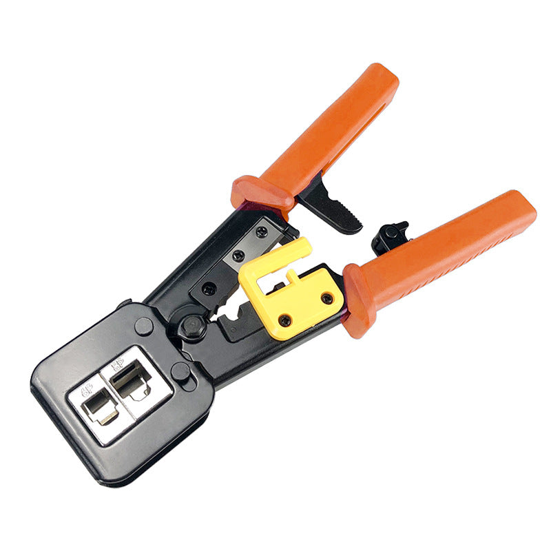 ZoeRax RJ45 Crimp Tool Pass Through Cat5 Cat5e Cat6 Crimping Tool for RJ45/RJ12 Regular and End-Pass-Through Connectors