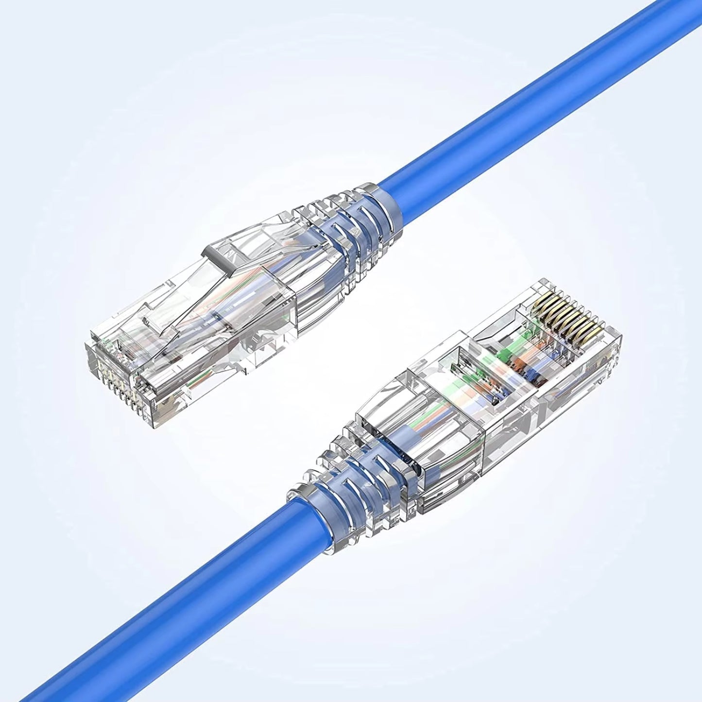 ZoeRax RJ45 Cat6 Pass Through Connectors and Strain Relief Boots, EZ to Crimp Modular Plug for Solid or Stranded Network Cable