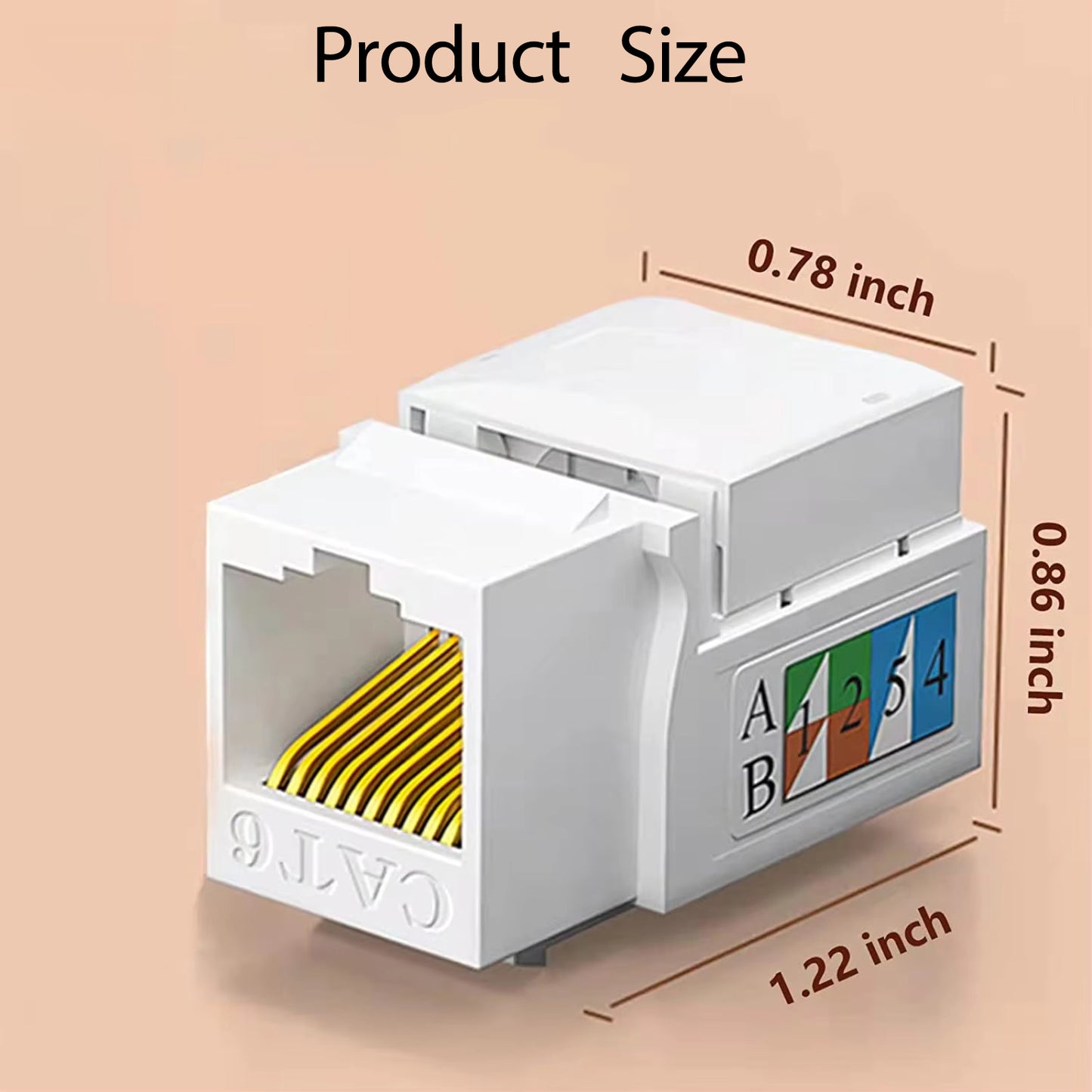 ZoeRax 100PCS,Cat6/5e Keystone Jack,RJ45 Keystone Jack,Cat6 Network Coupler,Ethernet Wall Jack(Not compatible with Patch Panel)