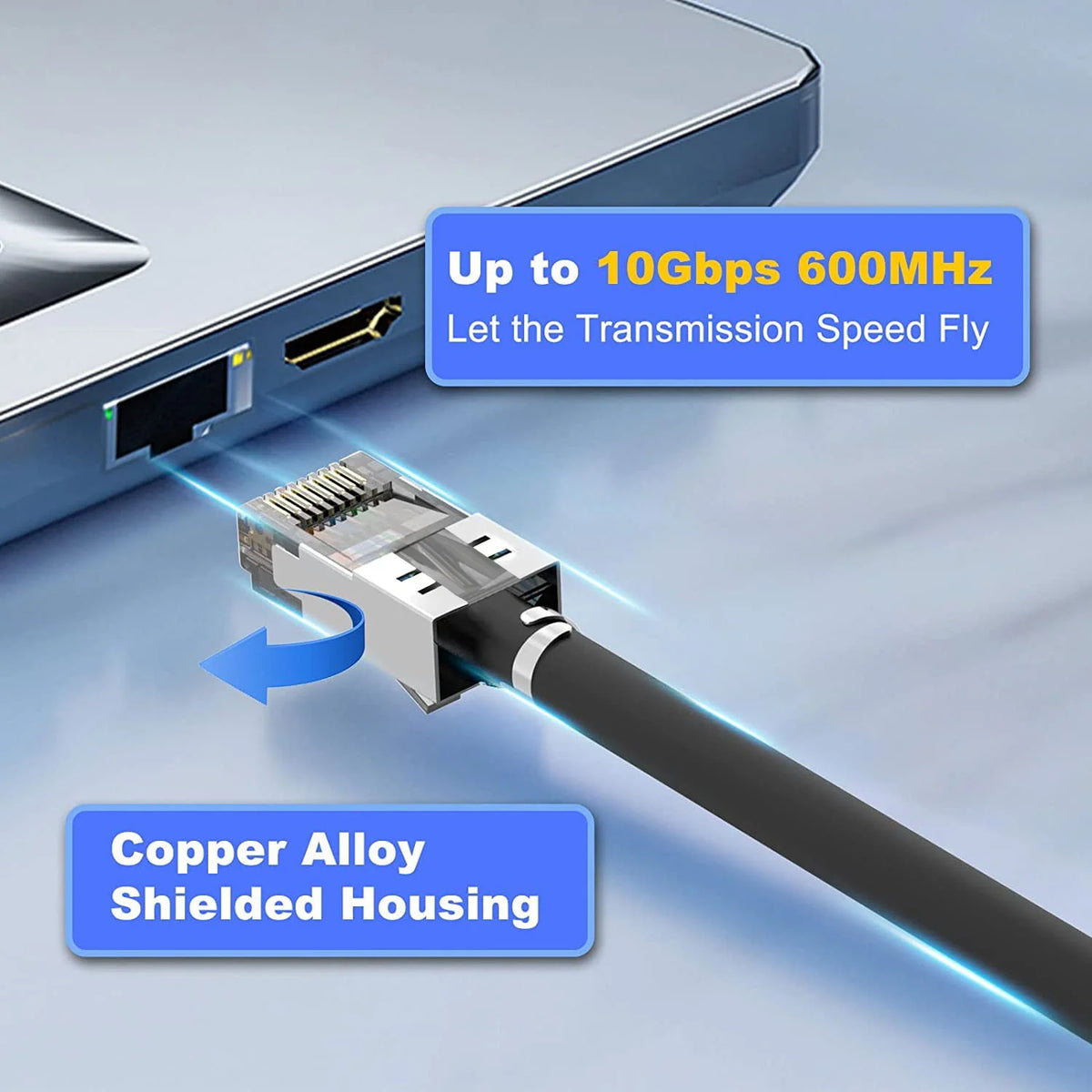ZoeRax RJ45 Pass Through Connectors - Cat6/Cat6A Unshielded 50-Pack