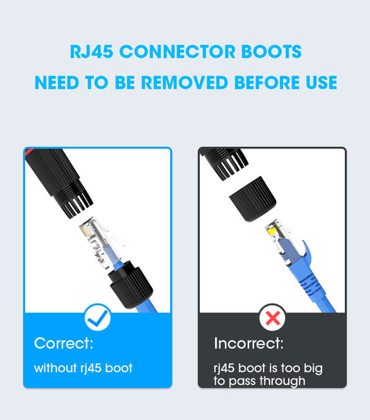 ZoeRax Shielded RJ45 Waterproof Connector IP68 Cat5/5e/6 8P8C Ethernet LAN Cable Coupler Female to Female Outdoor Network Adapter