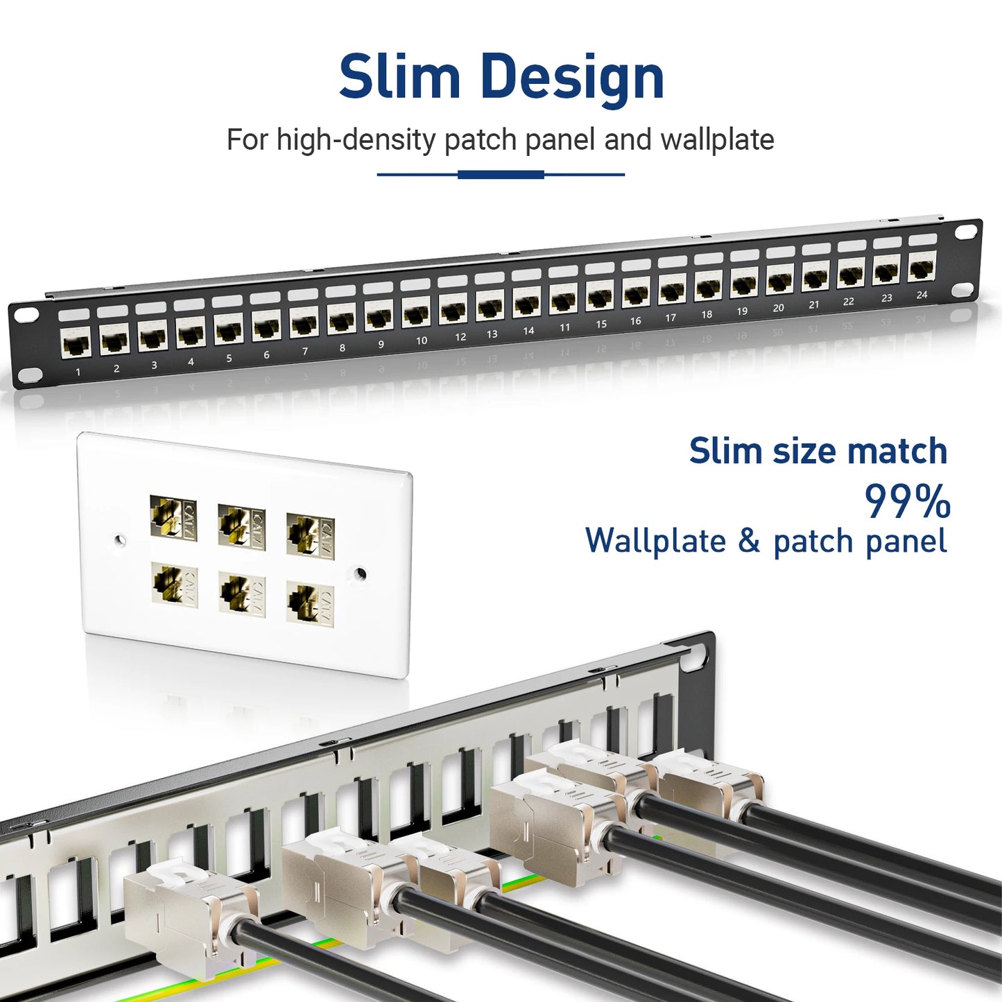 ZoeRax Tool-Free Cat6A RJ45 Keystone Jack - Shielded Ethernet Module