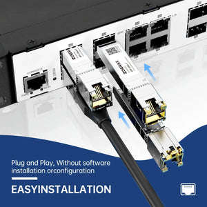 ZoeRax SFP+ RJ45 Copper Transceiver Module - Detail View 1