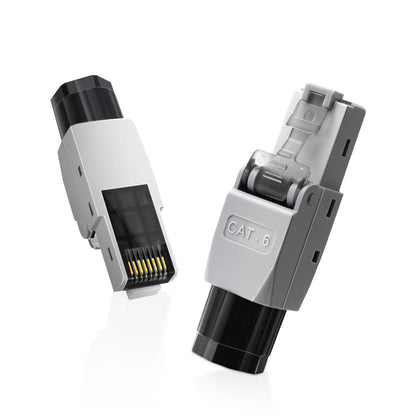 ZoeRax RJ45 Connector Tool-Free, CAT6 Field Termination Plug, Gold Plated Modular Plug, UTP CAT6 Connector Toolless