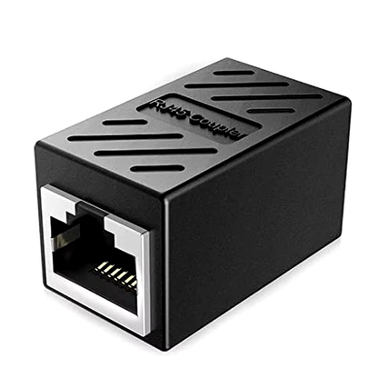 ZoeRax RJ45 Coupler, Ethernet Extender 1000Mbps in Line Coupler Cat7 Cat6 Cat5e Cable Connector Ethernet Adapter Female to Female Black