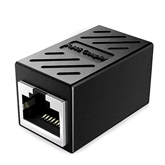 ZoeRax RJ45 Coupler, Ethernet Extender 1000Mbps in Line Coupler Cat7 Cat6 Cat5e Cable Connector Ethernet Adapter Female to Female Black