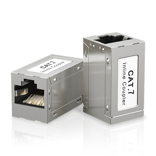 RJ45 Coupler Ethernet Extender 10Gbps, Cat7 Ethernet Coupler Female to Female Connector for Cat7/ Cat6/ Cat5e Cable 2-Pack