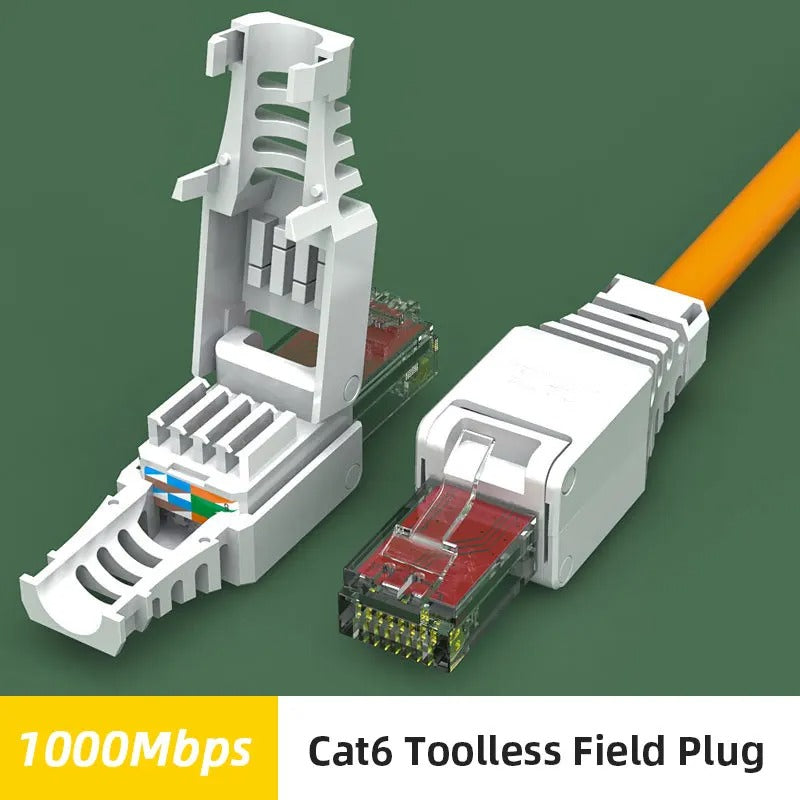 6 Internet Connection Plug ZoeRax 10PCS Tool Free RJ45 CAT6 Connector Ethernet Termination Plugs,