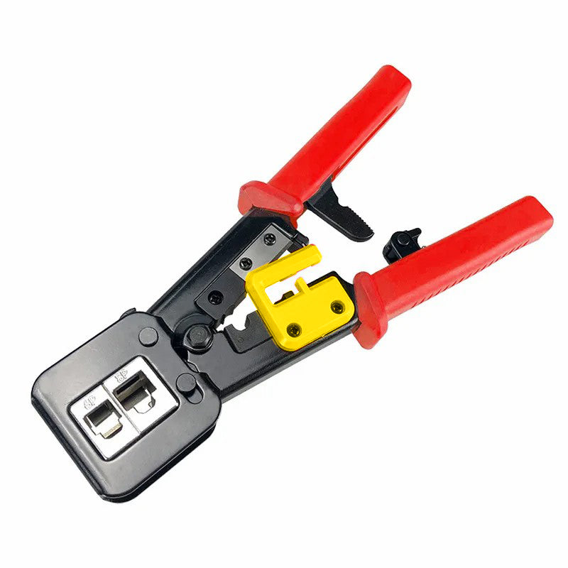 ZoeRax RJ45 Crimp Tool Pass Through Cat5 Cat5e Cat6 Crimping Tool for RJ45/RJ12 Regular and End-Pass-Through Connectors