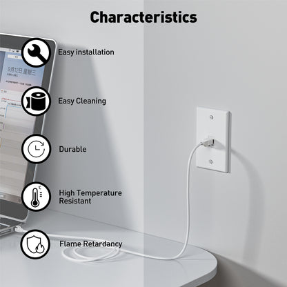 1-Port Ethernet Keystone Wall Plate, 10-Pack RJ45 Wall Plate Single Gang Wall Plates for RJ45 Keystone Jack and Modular Inserts, Matte, White