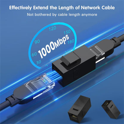 RJ45 Cat6 Keystone Coupler, 12-Pack Female to Female Cat6 Keystone Jack, UTP Keystone Coupler Insert, Black