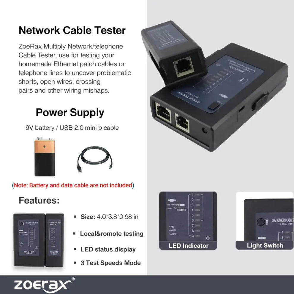 ZOERAX Professional Network Tool Kit, 8 in 1 RJ45 Crimp Tool Kit - Pas ...