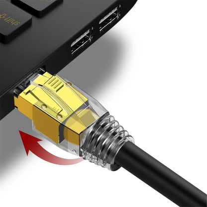 CAT7 CAT6A 차폐형 RJ45 커넥터 30개입, 두꺼운 케이블용 비통과형 차폐형 모듈러 플러그, 50u 금도금 이더넷 단자, 스트레인 릴리프 부트 포함 