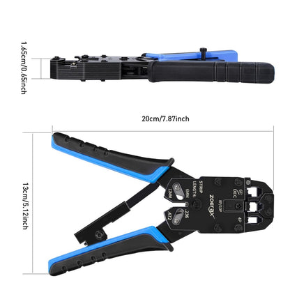 ZoeRax Multi-function RJ45 Crimping Tool, 10P/8P/6P-RJ11, RJ12, RJ45,RJ50 Crimper Cutter Stripper for Modular Plugs