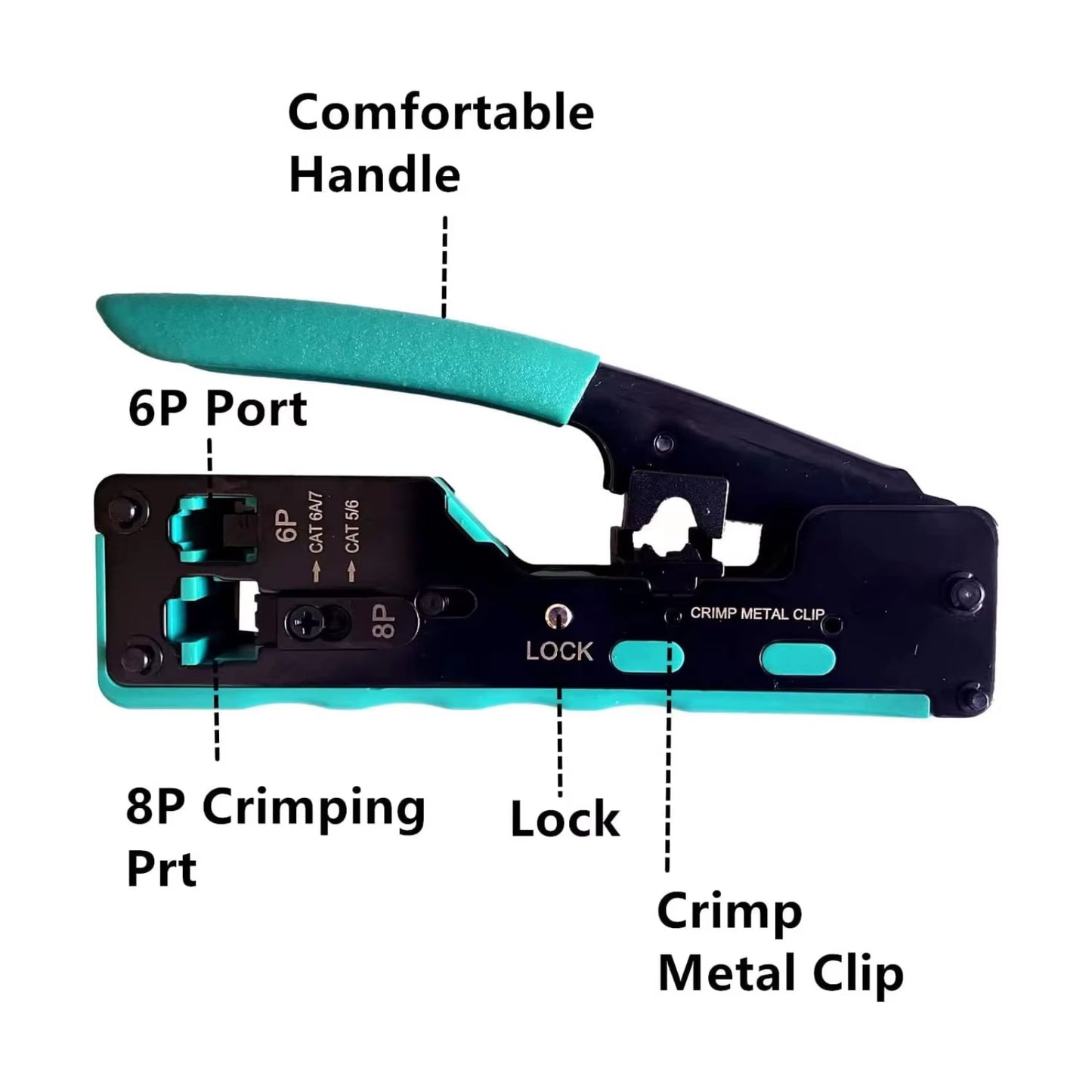ZoeRax RJ45 패스스루 크림프 툴 키트 이더넷 크림퍼 Cat5 Cat5e Cat6 Cat6A Cat7 크림핑 툴 키트 RJ45 RJ11 와이어 스트리퍼 