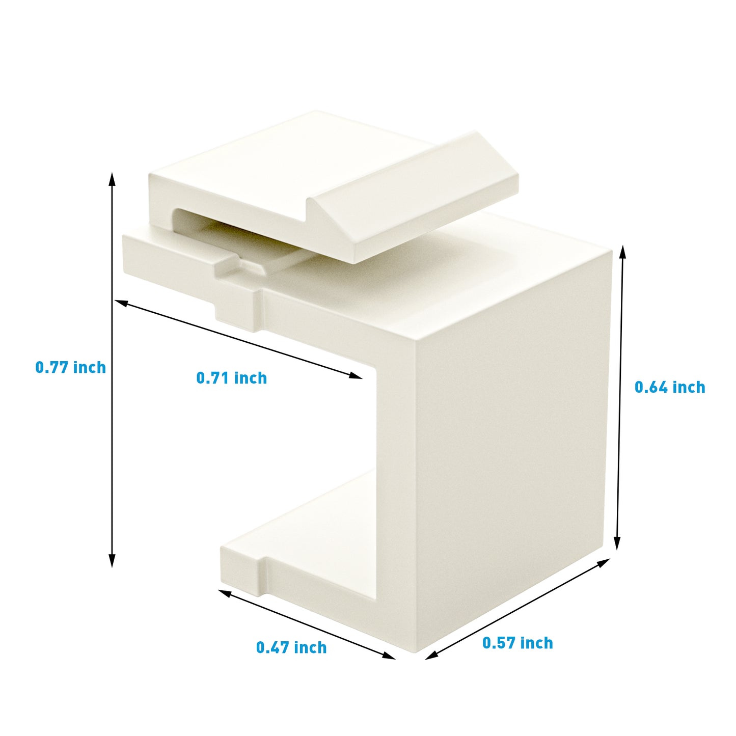 ZoeRax 50-Pack Blank Keystone Jack Inserts for Keystone Wall Plate and Patch Panel, White