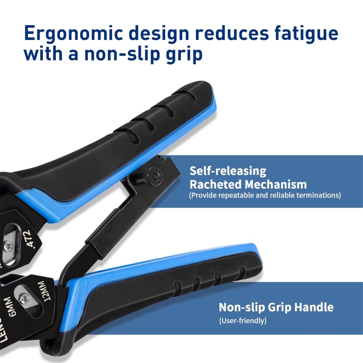 ZoeRax Multi-function RJ45 Crimping Tool, 10P/8P/6P-RJ11, RJ12, RJ45,RJ50 Crimper Cutter Stripper for Modular Plugs