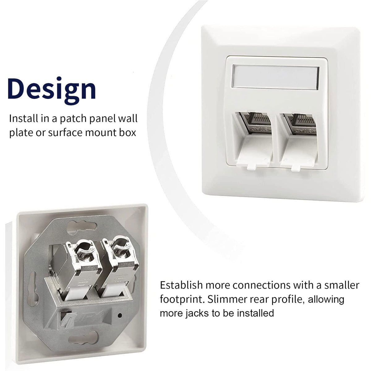 12 Pcs Cat6a Cat7 Keystone Jack Cat7 RJ45 STP Tool-Less Type Zinc Alloy Module Jacks Adapter Coupler for 22 to 26 AWG Solid or Stranded S/FTP Ethernet Cable