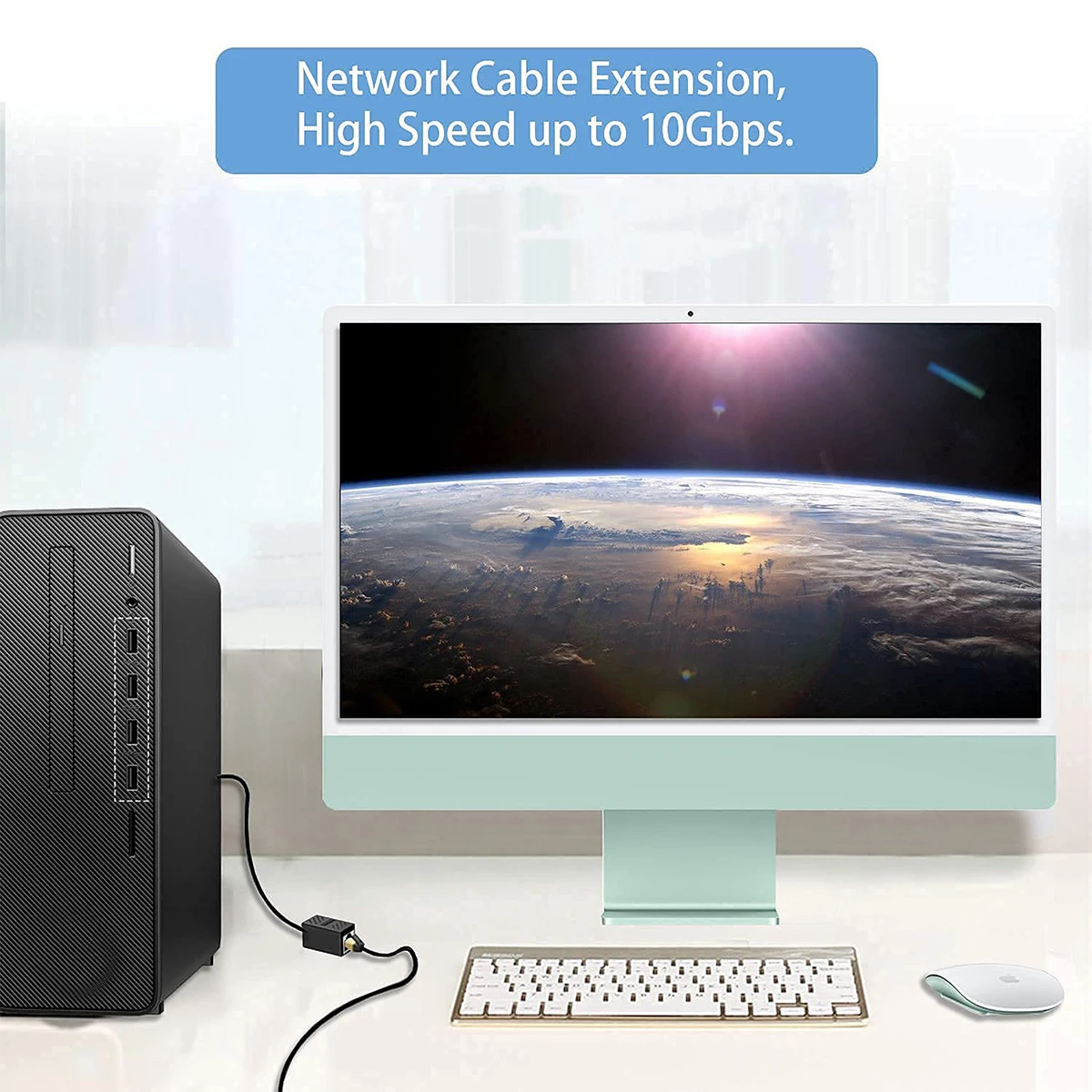 ZoeRax RJ45 Coupler, Ethernet Extender 1000Mbps in Line Coupler Cat7 Cat6 Cat5e Cable Connector Ethernet Adapter Female to Female Black