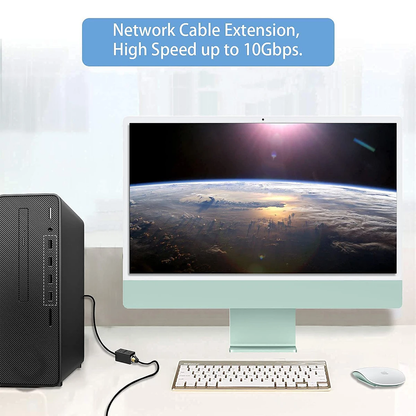 ZoeRax RJ45 Coupler, Ethernet Extender 1000Mbps in Line Coupler Cat7 Cat6 Cat5e Cable Connector Ethernet Adapter Female to Female Black