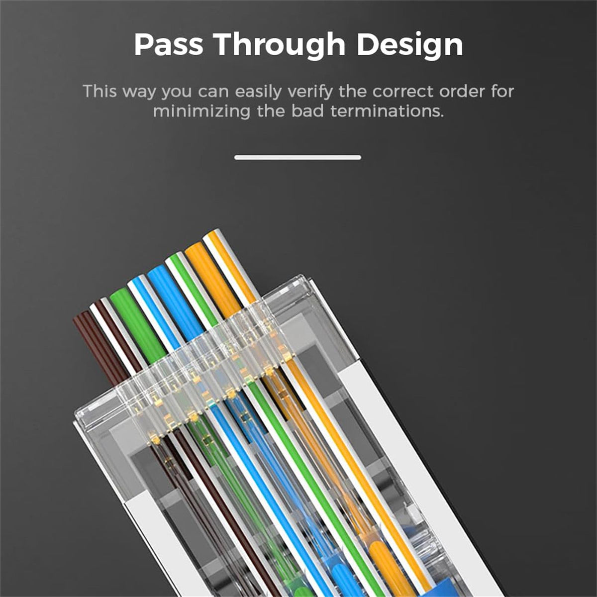 Pass Through Rj45 Plug 100-Pack RJ45 Pass Through Connector Cat6 Shielded RJ45 Modular Plugs ...