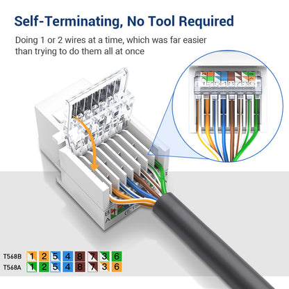 Комплект из 10 разъемов Cat6 RJ45 Keystone, не требующих инструментов для установки, соединительный модуль (не совместим с патч-панелью), белый 