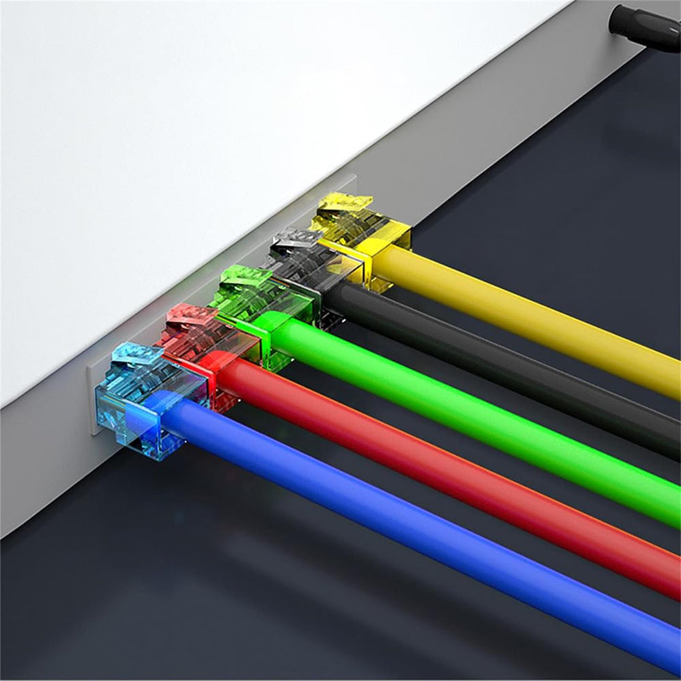 100-Pack RJ45 Cat6 Pass Through Connector, Assorted Colors, RJ45 Modul ...