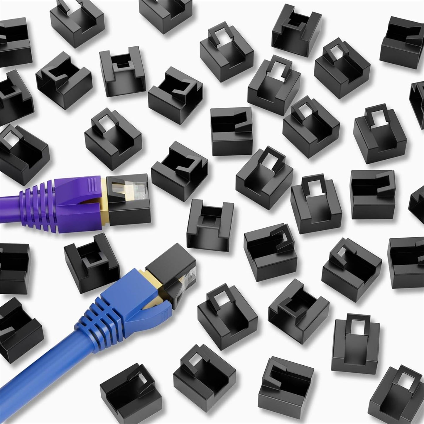 100-Pack RJ45 Plug Protector, Ethernet Plug Protector RJ45 Cable Dust Covers for RJ45 CAT5e/Cat6/Cat7/Cat8 RJ45 Connector