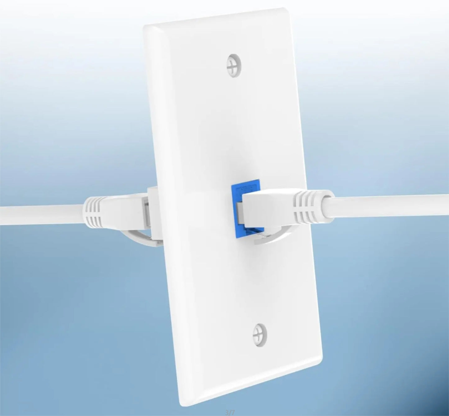 ZoeRax 2-Pack Ethernet Wall Plate Outlet, Single Gang Matte Keystone Wall Plate with RJ45 Keystone Coupler, Blue
