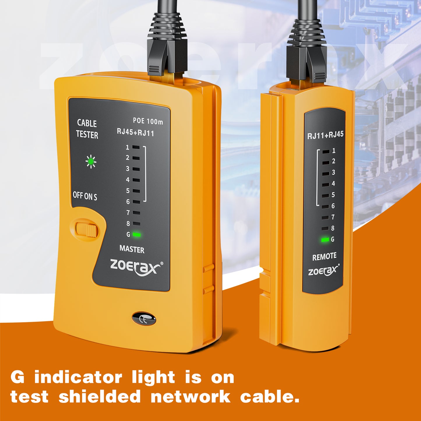 Network Cable Tester RJ45 LAN Cable Test Support POE for RJ45 Cat5 Cat5e Cat6 Cat6a Cat7 UTP/Shielded Cable and RJ11 RJ12 ethernet Cable Tester （Battery not Included）