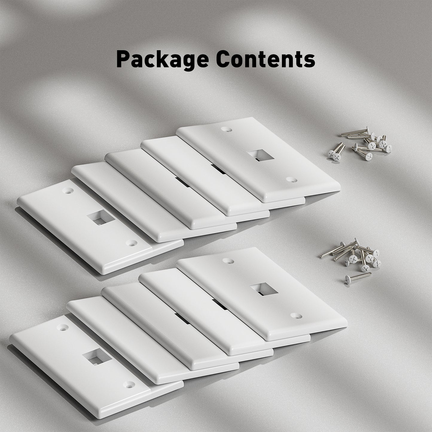1-Port Ethernet Keystone Wall Plate, 10-Pack RJ45 Wall Plate Single Gang Wall Plates for RJ45 Keystone Jack and Modular Inserts, Matte, White