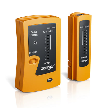 Network Cable Tester RJ45 LAN Cable Test Support POE for RJ45 Cat5 Cat5e Cat6 Cat6a Cat7 UTP/Shielded Cable and RJ11 RJ12 ethernet Cable Tester （Battery not Included）