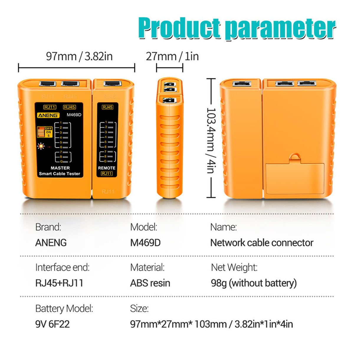 ZoeRax Network Cable Tester rj45 RJ11 Network LAN Ethernet RJ45 Cable Tester tool LAN Networking Tool network Repair