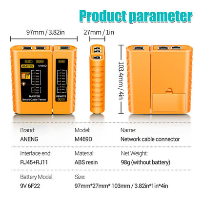ZoeRax Network Cable Tester rj45 RJ11 Network LAN Ethernet RJ45 Cable Tester tool LAN Networking Tool network Repair