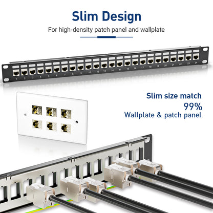 ZoeRax Tool-Free Cat6A RJ45 Keystone Jack - Shielded Ethernet Module