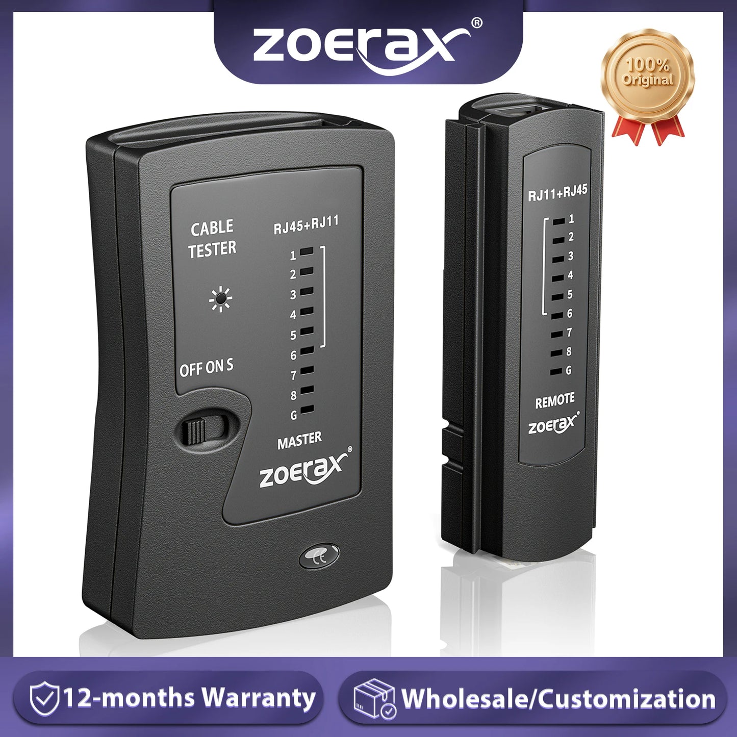 ZoeRax Digital Network Cable Tester - RJ45 RJ11 Ethernet LAN Tester for Cat5 Cat6 Cat7