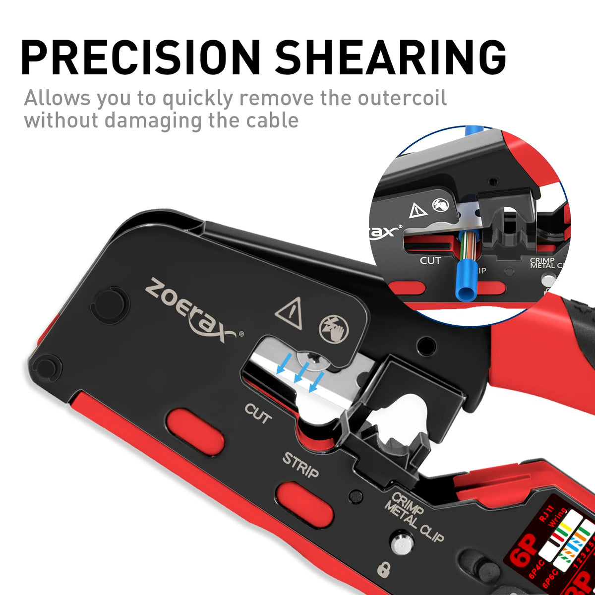 ZoeRax Professional RJ45 CAT7 CAT6A Crimping Tool - All-in-One Network Crimper & Wire Stripper
